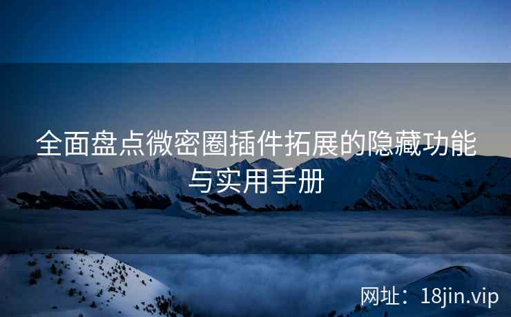 全面盘点微密圈插件拓展的隐藏功能与实用手册