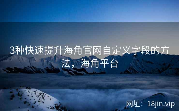 3种快速提升海角官网自定义字段的方法，海角平台